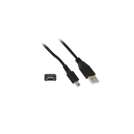 Cable Wholesale Mini USB 2.0 Cable, Black, Type A Male to 5 Pin Mini-B Male, 15 foot 10UM-02115BK